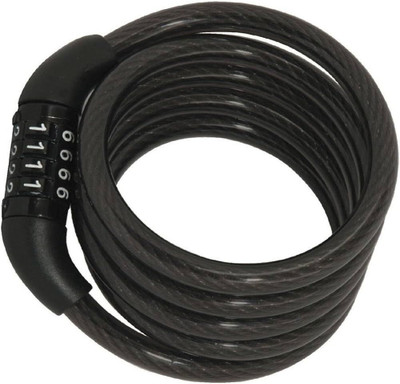 NSV Steel Cable 4 Digits (Set any number pattern ) for Bicycles, Bikes 55-LOCK Combination Lock, Cable Lock(Black)