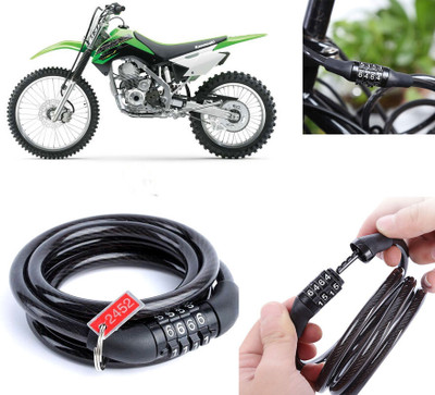 AUTO PEARL Multipurpose Heavy Duty, Security Number Lock for KLX 140 Number Chain Cable Lock for Bikes, Bicycle, Helmet, Luggage_817 Combination Lock(Black)