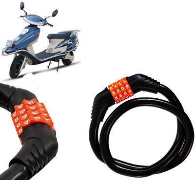 AUTO PEARL Multipurpose 4 Digit Security Anti-Theft Lock for Sport 63 48V 4 Digits Number Lock for Bikes, Cycle, Helmet, Luggage Lock_131 Combination Lock(Black, Orange)
