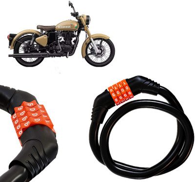 AUTO PEARL Multipurpose 4 Digit Security Anti-Theft Lock for Classic 350 Signals 4 Digits Number Lock for Bikes, Cycle, Helmet, Luggage Lock_176 Combination Lock(Black, Orange)