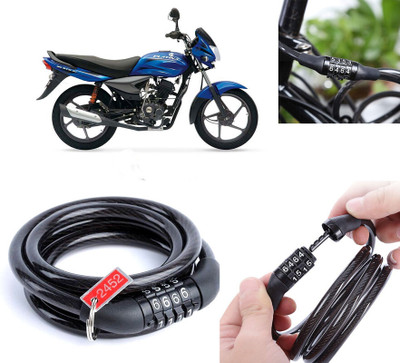 AUTO PEARL Multipurpose Heavy Duty, Security Number Lock for Platina Number Chain Cable Lock for Bikes, Bicycle, Helmet, Luggage_929 Combination Lock(Black)