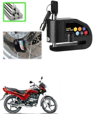 Qiisx Disc Alarm Lock Motorcycle Alarm Lock 110db Heavy Duty for Hero Passion Plus Disc Lock(Black)