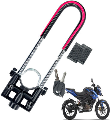 Generox Security Lock for Pulsar 150 NS Heavy Duty Red and Black Pulsar 150 NS U Lock(Black, Red)
