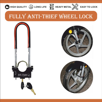 SHOWRIDE SHW- Heavy Front Wheel,Shocker Lock With 2 Keys Wheel Lock(Black)