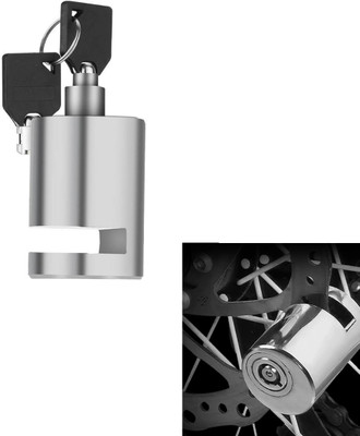 Sunriders Motorcycle Stainless Steel Heavy Duty Painted Finish Disc Brake Anti Theft Brake Disc/Disk Lock Security Anti-Theft Safety With 2 Ke Disc Lock(Silver)