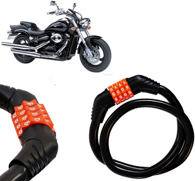 AUTO PEARL Multipurpose 4 Digit Security Anti-Theft Lock for Intruder M1800R 4 Digits Number Lock for Bikes, Cycle, Helmet, Luggage Lock_005 Combination Lock(Black, Orange)