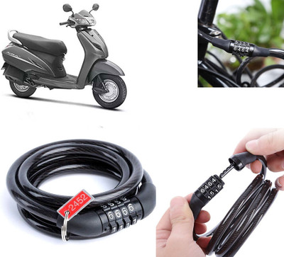 AUTO PEARL Multipurpose Heavy Duty, Security Number Lock for Activa 3G Number Chain Cable Lock for Bikes, Bicycle, Helmet, Luggage_707 Combination Lock(Black)