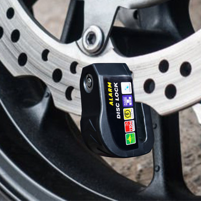 Robustt Motorcycle Lock Waterproof Pack of 1 Alarm Disc Lock Heavy Duty Anti Theft Disc Brake Wheel Lock 110dB Loud Alarm Disc Lock(Black)