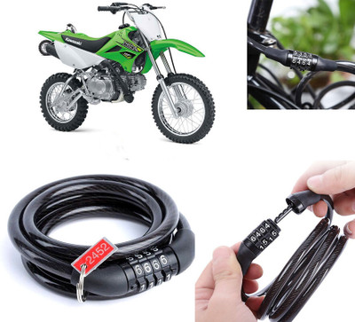 AUTO PEARL Multipurpose Heavy Duty, Security Number Lock for KLX 110 Number Chain Cable Lock for Bikes, Bicycle, Helmet, Luggage_816 Combination Lock(Black)