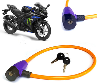 AUTO PEARL Heavy Duty Yellow Braided Steel Wires Bike Lock for YZF R15 V3 Moto GP Cable Lock(Multicolor)