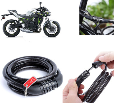 AUTO PEARL Multipurpose Heavy Duty, Security Number Lock for Z650 BS6 Number Chain Cable Lock for Bikes, Bicycle, Helmet, Luggage_858 Combination Lock(Black)
