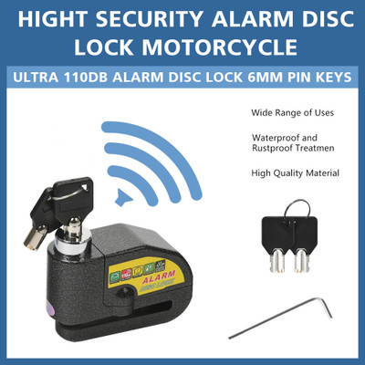 Miwings Aluminum Alloy Anti-Theft Alarm Disc Brake Security Lock Antitheft Alarm Disk Lock Disc Lock(Yellow)