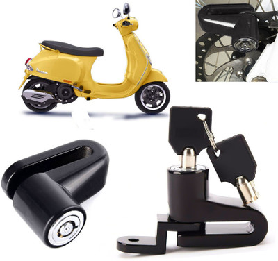 AUTO PEARL Anti Theft Heavy Duty Security Disc Lock for VXL 125 Dsic Lock_745 Disc Lock(Black)