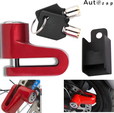 Autozap Anti Theft Disk Brake Lock Heavy Duty Disc Lock with 2 Keys for Universal Bikes Disc Lock(Red)