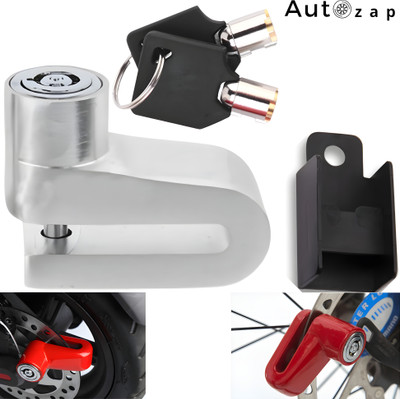 Autozap Anti Theft Disk Brake Lock Heavy Duty Disc Lock with 2 Keys for Universal Bikes Disc Lock(Silver)