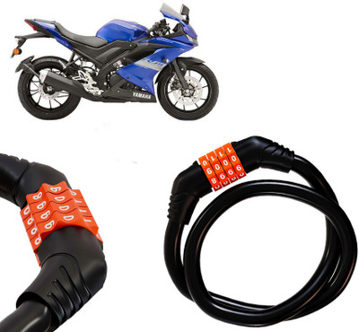 AUTO PEARL Multipurpose 4 Digit Security Anti-Theft Lock for R15S BS6 4 Digits Number Lock for Bikes, Cycle, Helmet, Luggage Lock_078 Combination Lock(Black, Orange)