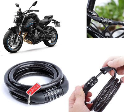 AUTO PEARL Number Chain Cable Lock for Bikes, Bicycle, Helmet, Luggage_543 Combination Lock(Black)