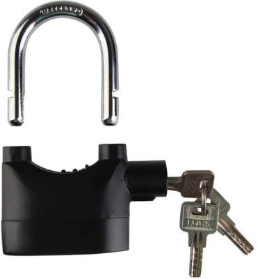 ZARRY Security Alarm Siren Lock Anti-Theft Security Lock for Bike Alarm Lock Set Pad Lock(Black)