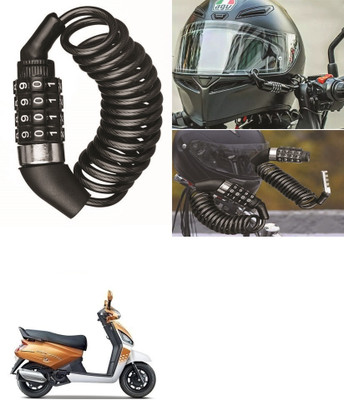 ENEMYT Multi-functional 4 Digit Combination Helmet Lock For Gusto 125 Combination Lock(Black)