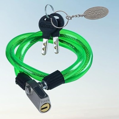 Foora Green Zinc Cable lock for bikes, helmet, bicycle Zinc Cable Lock Green Cable Lock(Green)