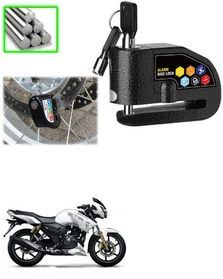 Qiisx Disc Alarm Lock Motorcycle Alarm Lock 110db Heavy Duty for TVS Apache RTR 180 Disc Lock(Black)