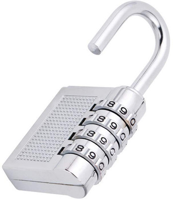 JMALL Zinc Alloy 4-Digit Safe Pin Password Hand Bag Shape Number Combination Lock Combination 4 Digit Bag Lock Number Lock for Bag Luggage Door Gate Tool Box Pad Lock(Silver)