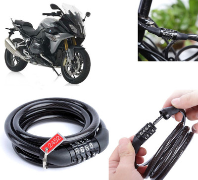 AUTO PEARL Multipurpose Heavy Duty, Security Number Lock for R 1200 GS Number Chain Cable Lock for Bikes, Bicycle, Helmet, Luggage_529 Combination Lock(Black)