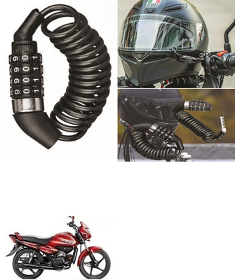 ENEMYT Multi-functional 4 Digit Combination Helmet Lock For Splendor NXG Combination Lock(Black)