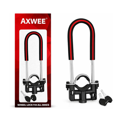AXWee Bike Front Shocker Lock Wheel Lock Bike Front Wheel,Shocker Lock With 2 Hi-Tech Keys Wheel Lock(Red, Black)