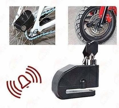 way2gmart DISC ALARM LOCK Bike Security Anti Theft Alarm Sound Disk Brack Lock Disc Lock(Black)
