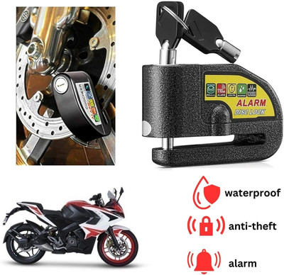 ENEMYT DISK ALARM LOCK Motorcycle Alarm Lock Anti-Theft Alarm Wheel Disc Brake For Pulsar RS 200 Disc Lock(Black)