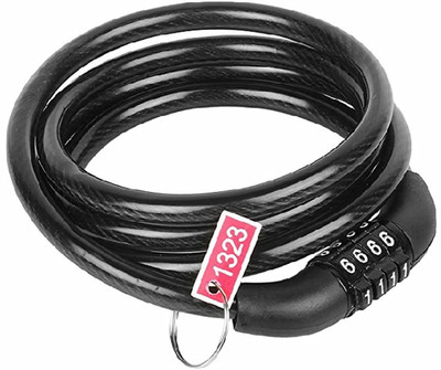 THE MORNING PLAY Combination Numeric Cable Lock BLACK Combination Lock, Cable Lock(Black)