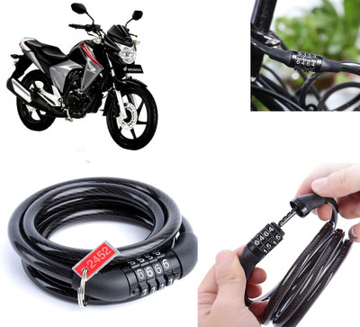 AUTO PEARL Multipurpose Heavy Duty, Security Number Lock for Dazzler Number Chain Cable Lock for Bikes, Bicycle, Helmet, Luggage_758 Combination Lock(Black)