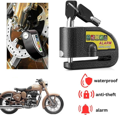 ENEMYT DISK ALARM LOCK Motorcycle Alarm Lock Anti-Theft Alarm Wheel Disc Brake For Classic Desert Storm Disc Lock(Black)