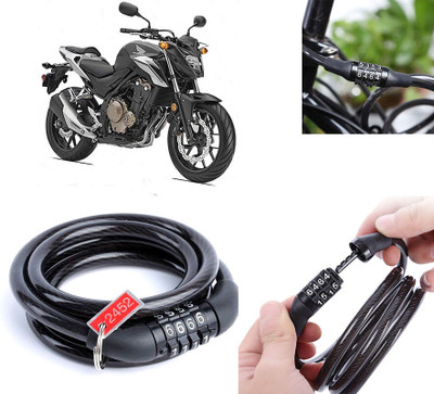 AUTO PEARL Multipurpose Heavy Duty, Security Number Lock for CB 500 Number Chain Cable Lock for Bikes, Bicycle, Helmet, Luggage_718 Combination Lock(Black)