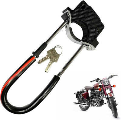 Dhe Best Bike Front Shocker Lock Wheel Lock For Royal Enfield Classic Chrome Bike Front Shocker Lock Wheel Lock For Royal Enfield Classic Chrome Wheel Lock(Black)