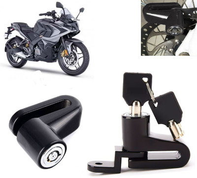 AUTO PEARL Disc Brake Lock, Anti Theft Heavy Duty Security Disc Lock for Pulsar RS200 BS6 Dsic Lock_096 Disc Lock(Black)