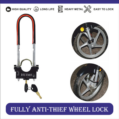 SHOWRIDE Bike Front Shocker Lock Wheel Lock SHW- Bike Front Wheel,Shocker Lock With 2 Hi-Tech Keys Wheel Lock(Black)