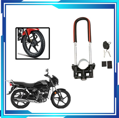 ZRIDE Anti Theft Motorcycle Front U-Type Shocker Lock ZR03 Bike Front Shocker Lock Wheel Lock(Black)