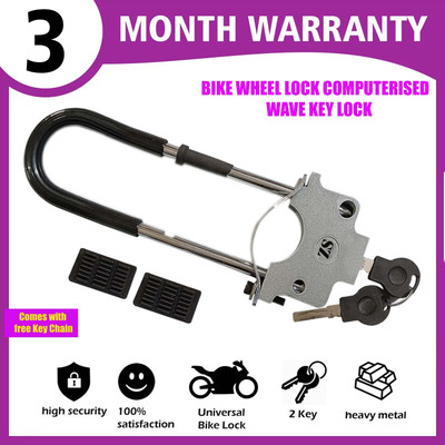 Znee Smart Bike Front Shocker Lock Wheel Lock Computerised Wave Key Bike Front Shocker Lock Wheel Lock -Universal All Bikes Wheel Lock(Black)