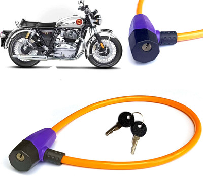 AUTO PEARL Heavy Duty Yellow Braided Steel Wires Cable Bike Lock for Interceptor 650 Cable Lock(Multicolor)