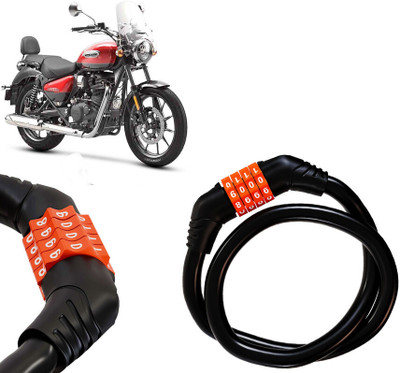 AUTO PEARL Multipurpose 4 Digit Security Anti-Theft Lock for Meteor 350 4 Digits Number Lock for Bikes, Cycle, Helmet, Luggage Lock_200 Combination Lock(Black, Orange)