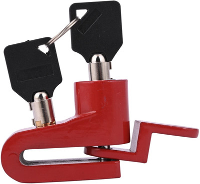 OBEROI'S TRADERS Heavy Stainless Steel Disc Break Security Anti-Theft Lock For Bikes and Scooty Disc Lock(Red)