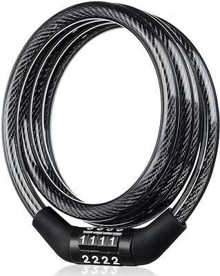 kapoor trading PJ_4 DIGIT LOCK_001 Cable Lock(Black)