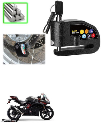 Qiisx Disc Alarm Lock Motorcycle Alarm Lock 110db Heavy Duty for TVS Apache RR 310 Disc Lock(Black)
