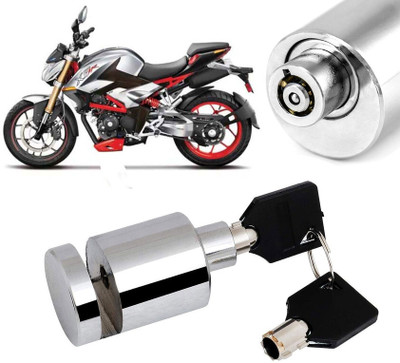 AUTO PEARL Heavy Duty Anti Theft Motorcycle Chrome Stainless Steel Disc Brake Lock-175 Disc Lock(Silver)
