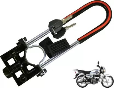 CHINKI TRADERS Bike Front Shocker Lock Wheel Lock Bike Front Shocker Lock Wheel Lock Wheel Lock(Black, Red)