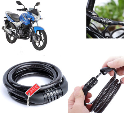 AUTO PEARL Multipurpose Heavy Duty, Security Number Lock for Discover 125 DTS-i Number Chain Cable Lock for Bikes, Bicycle, Helmet, Luggage_851 Combination Lock(Black)