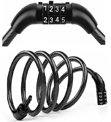 THE MORNING PLAY Combination Numeric Cable Combination Lock, Cable Lock(Black)