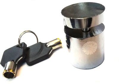 Caronix Chrome Lock Anti Theft Round Chrome Disc Lock Disc Lock(Silver, Black)